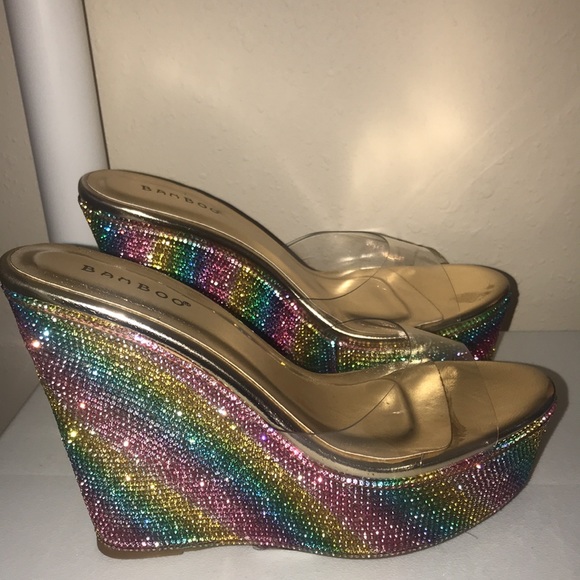 Bamboo | RAINBOW rhinestone wedge - Picture 3 of 5